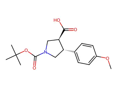 1-(tert-Butoxycarbonyl)-4-(4-methoxyphenyl)pyrrolidine-3-carboxylic acid structure