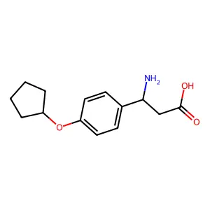 (3S)-3-amino-3-(4-cyclopentyloxyphenyl)propanoic acid structure