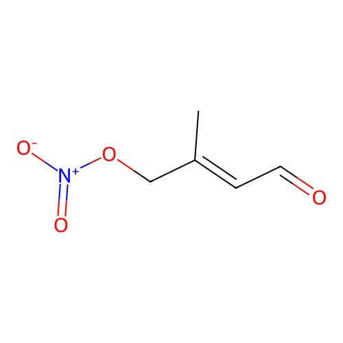 2-Butenal, 3-methyl-4-nitroxy- structure