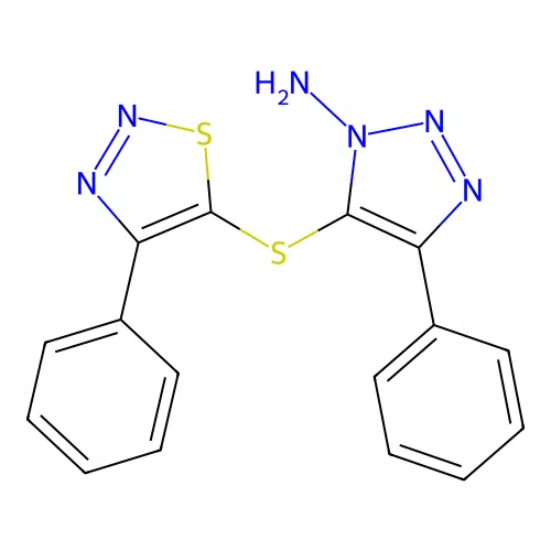 4-Phenyl-5-(4-phenylthiadiazol-5-yl)sulfanyltriazol-1-amine structure