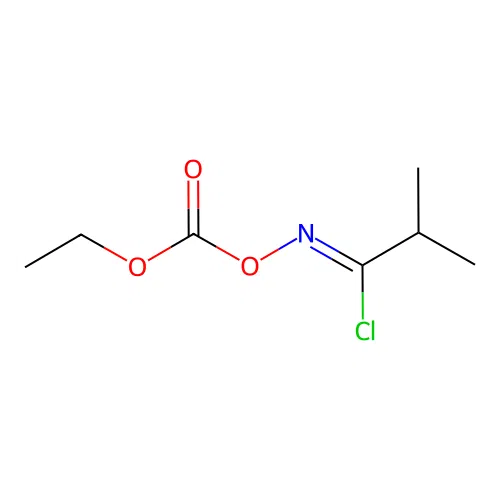 Propanimidoyl chloride, N-((ethoxycarbonyl)oxy)-2-methyl- structure