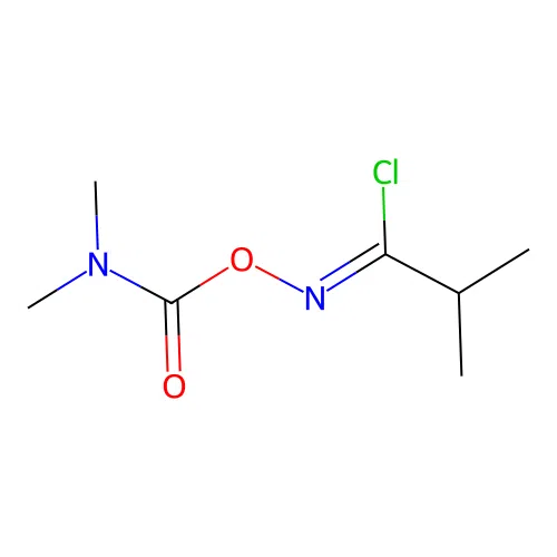 Propanimidoyl chloride, N-(((dimethylamino)carbonyl)oxy)-2-methyl- structure