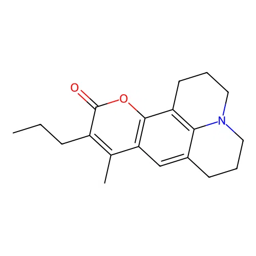 9-methyl-10-propyl-2,3,6,7-tetrahydro-1H-pyrano[2,3-f]pyrido[3,2,1-ij]quinolin-11(5H)-one structure
