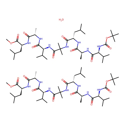 Boc-val-ala-leu-aib-val-ala-leu-ome structure