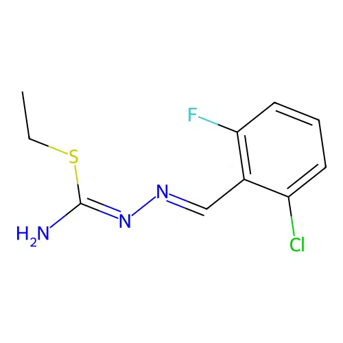 ethyl N'-(2-chloro-6-fluorobenzylidene)hydrazonothiocarbamate structure