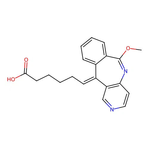 Hexanoic acid, 6-(6-methoxy-11H-pyrido(4,3-c)(2)benzazepin-11-ylidene)-, (E)- structure