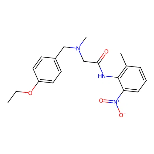 2-[(4-ethoxyphenyl)methyl-methylamino]-N-(2-methyl-6-nitrophenyl)acetamide structure