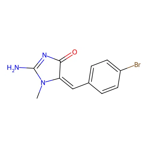2-Amino-5-[(4-bromophenyl)methylidene]-1-methylimidazol-4-one structure