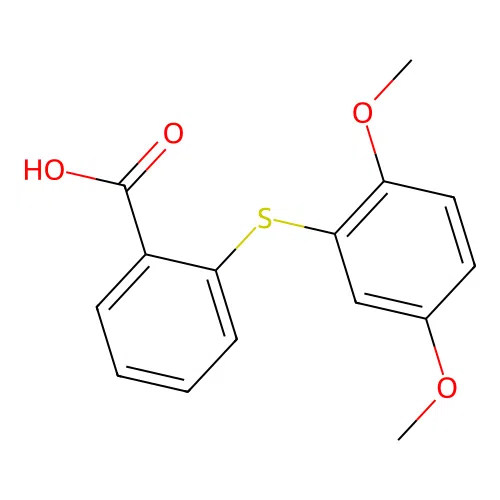 2-(2,5-Dimethoxyphenyl)sulfanylbenzoic acid structure
