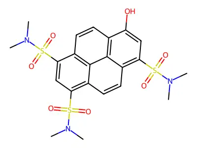 8-Hydroxy-N,N,N',N',N'',N''-hexamethylpyrene-1,3,6-trisulfonamide structure