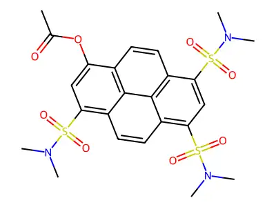 1-Acetoxypyrene-3,6,8-tris(dimethylsulfonamide) structure