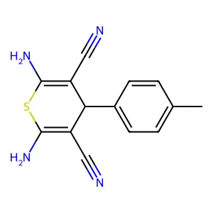 2,6-Diamino-4-(4-methylphenyl)-4H-thiopyran-3,5-dicarbonitrile structure