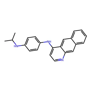 Benzene-1,4-diamine, N-(benzo(g)quinolin-4-yl)-N'-(propan-2-yl)- structure