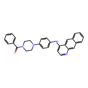 Piperazine, 1-(4-(benzo(g)quinolin-4-ylamino)phenyl)-4-benzoyl- structure