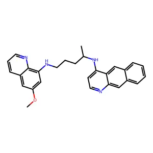 N4-Benzo(g)quinolin-4-yl-N1-(6-methoxy-8-quinolyl)pentane-1,4-diamine structure