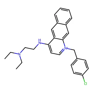 Benzo(g)quinolinium, 1-((4-chlorophenyl)methyl)-4-((2-(diethylamino)ethyl)amino)- structure