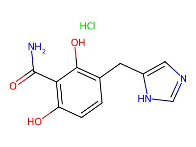 Benzamide, 2,6-dihydroxy-3-(1H-imidazol-4-ylmethyl)-, monohydrochloride structure