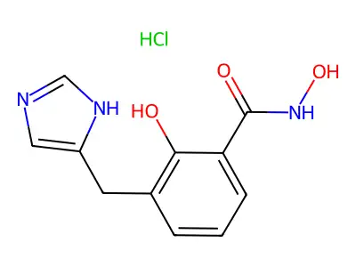 Benzamide, N,2-dihydroxy-3-(1H-imidazol-5-ylmethyl)-, hydrochloride (1:1) structure