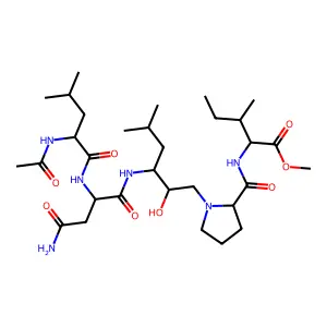 AcLeuAsnLeu(CHOHCH2)ProIleOMe structure