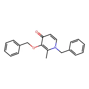 1-benzyl-3-(benzyloxy)-2-methyl-4(1H)-pyridinone structure