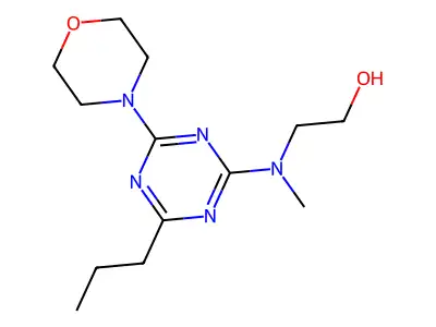 Ethanol, 2-(methyl(4-(4-morpholinyl)-6-propyl-1,3,5-triazin-2-yl)amino)- structure