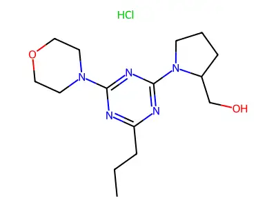 1-(4-(4-Morpholinyl)-6-propyl-1,3,5-triazin-2-yl)-2-pyrrolidinemethanol monohydrochloride structure