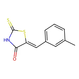(5E)-5-[(3-methylphenyl)methylidene]-2-sulfanylidene-1,3-thiazolidin-4-one structure