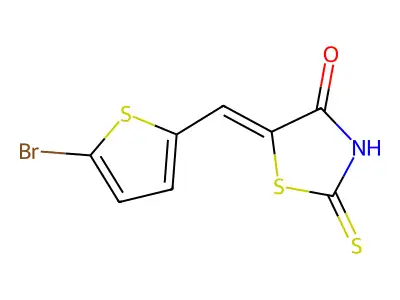 5-[(5-Bromothiophen-2-yl)methylidene]-2-sulfanylidene-1,3-thiazolidin-4-one structure