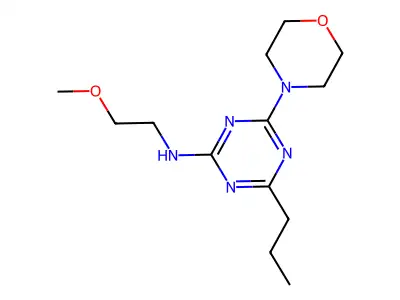 1,3,5-Triazin-2-amine, N-(2-methoxyethyl)-4-(4-morpholinyl)-6-propyl- structure