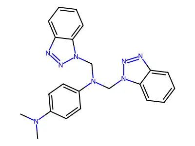 N1,N1-Bis(1H-1,2,3-benzotriazol-1-ylmethyl)-N4,N4-dimethylbenzene-1,4-diamine structure