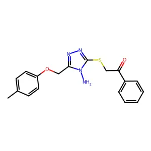 4-amino-3-benzoylmethylthio-5-phenyl-1,2,4-triazole structure