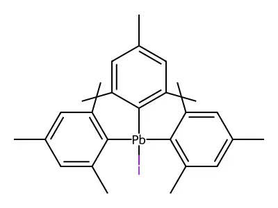Iodotris(mesityl)lead structure
