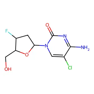 Cytidine, 5-chloro-2',3'-dideoxy-3'-fluoro- structure