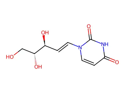 1-(3,4,5-Trihydroxypent-1-enyl)pyrimidine-2,4-dione structure