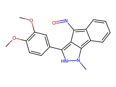 3-(3,4-Dimethoxyphenyl)-4-(hydroxyimino)-1-methylindeno[2,3-D]pyrazole structure