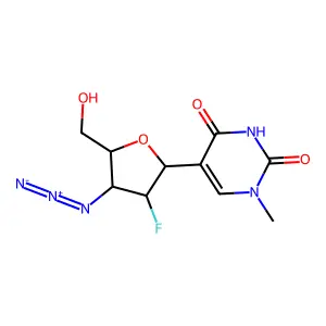 1-Methyl-5-(3-azido-2,3-dideoxy-2-fluoro-beta-arabinofuranosyl)uracil structure