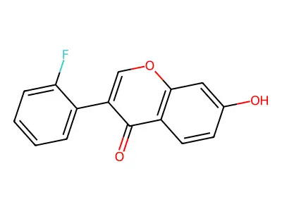 4H-1-Benzopyran-4-one, 3-(2-fluorophenyl)-7-hydroxy- structure