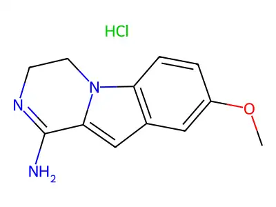 Pyrazino(1,2-a)indol-1-amine, 3,4-dihydro-8-methoxy-, monohydrochloride structure