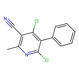 3-Cyano-4,6-dichloro-2-methyl-5-phenylpyridine structure