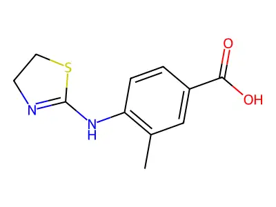 Benzoic acid, 4-((4,5-dihydro-2-thiazolyl)amino)-3-methyl- structure
