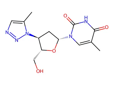 Thymidine, 3'-deoxy-3'-(5-methyl-1H-1,2,3-triazol-1-yl)- structure