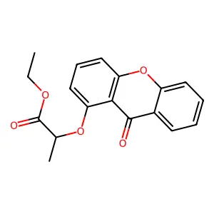 Propanoic acid, 2-((9-oxo-9H-xanthen-1-yl)oxy)-, ethyl ester structure