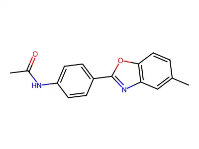 N-[4-(5-methyl-1,3-benzoxazol-2-yl)phenyl]acetamide structure
