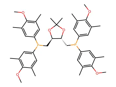 (((4S,5S)-2,2-Dimethyl-1,3-dioxolane-4,5-diyl)bis(methylene))bis(bis(4-methoxy-3,5-dimethylphenyl)phosphine) structure