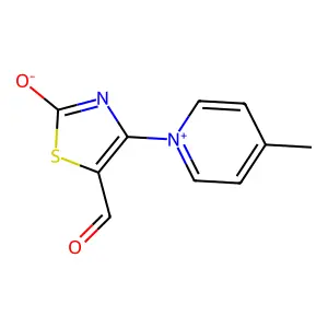 5-Formyl-4-(4-methylpyridinium-1-yl)-1,3-thiazol-2-olate structure