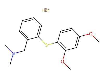 Benzenemethanamine, 2-((2,4-dimethoxyphenyl)thio)-N,N-dimethyl-, hydrobromide structure