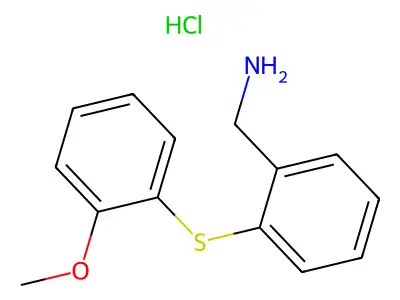 Benzenemethanamine, 2-((2-methoxyphenyl)thio)-, hydrochloride structure