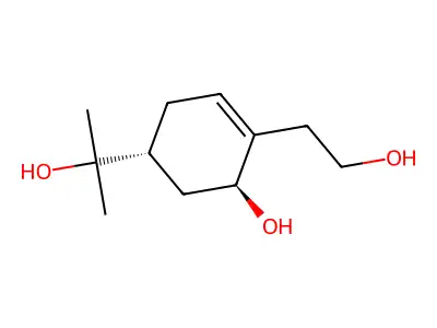 6-Hydroxy-4-(1-hydroxy-1-methylethyl)-1-cyclohexene-1-ethanol structure