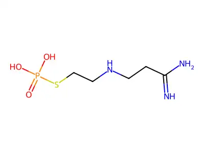 Propanimidamide, 3-((2-(phosphonothio)ethyl)amino)-, hydrate (2:1) structure