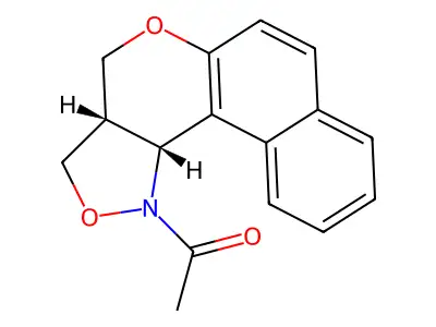 1-[(13S,17R)-11,15-dioxa-16- azatetracyclo[8.7.0.0^{2,7}.0^{13,17}]heptadeca-1(10),2(7),3,5,8-pentaen-16-yl]ethan-1-one structure